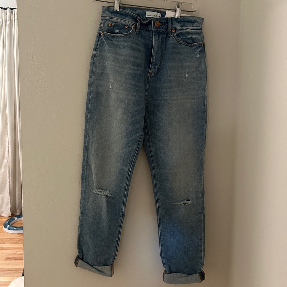 High waisted boyfriend jeans